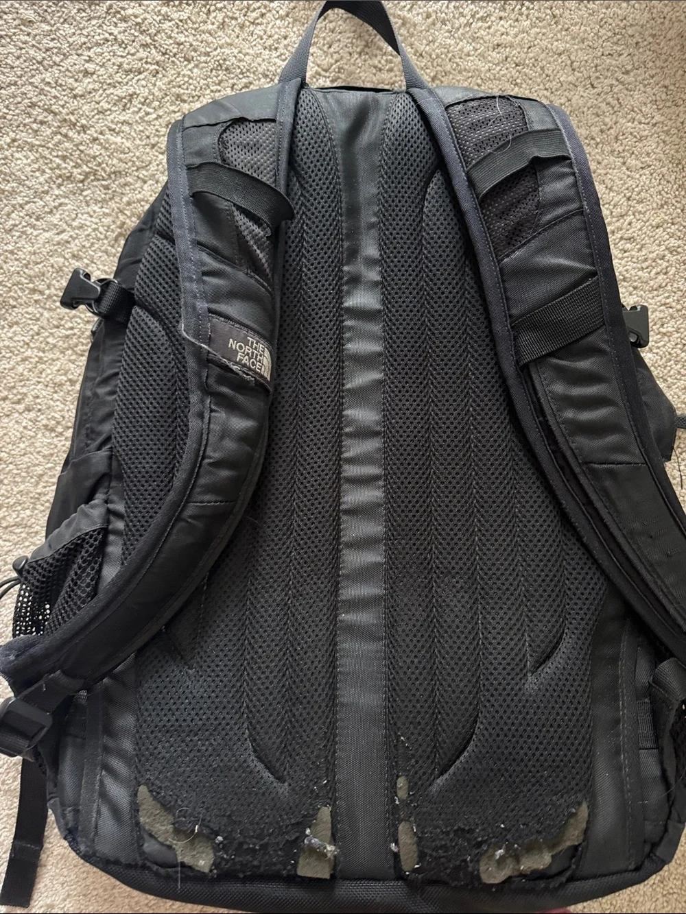 The North Face Black Backpack with Mesh Pockets